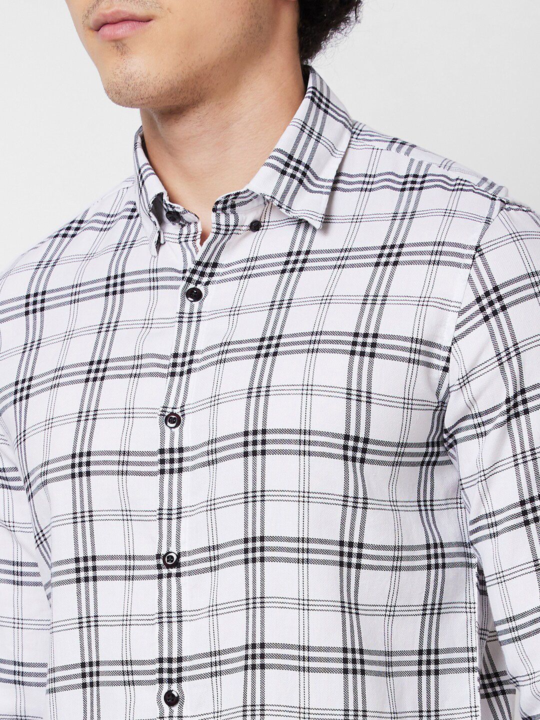 SPYKAR Tartan Checked Spread Collar Cotton Casual Shirt