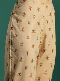 Indo Era Women Floral Printed Pure Cotton Kurta with Trousers