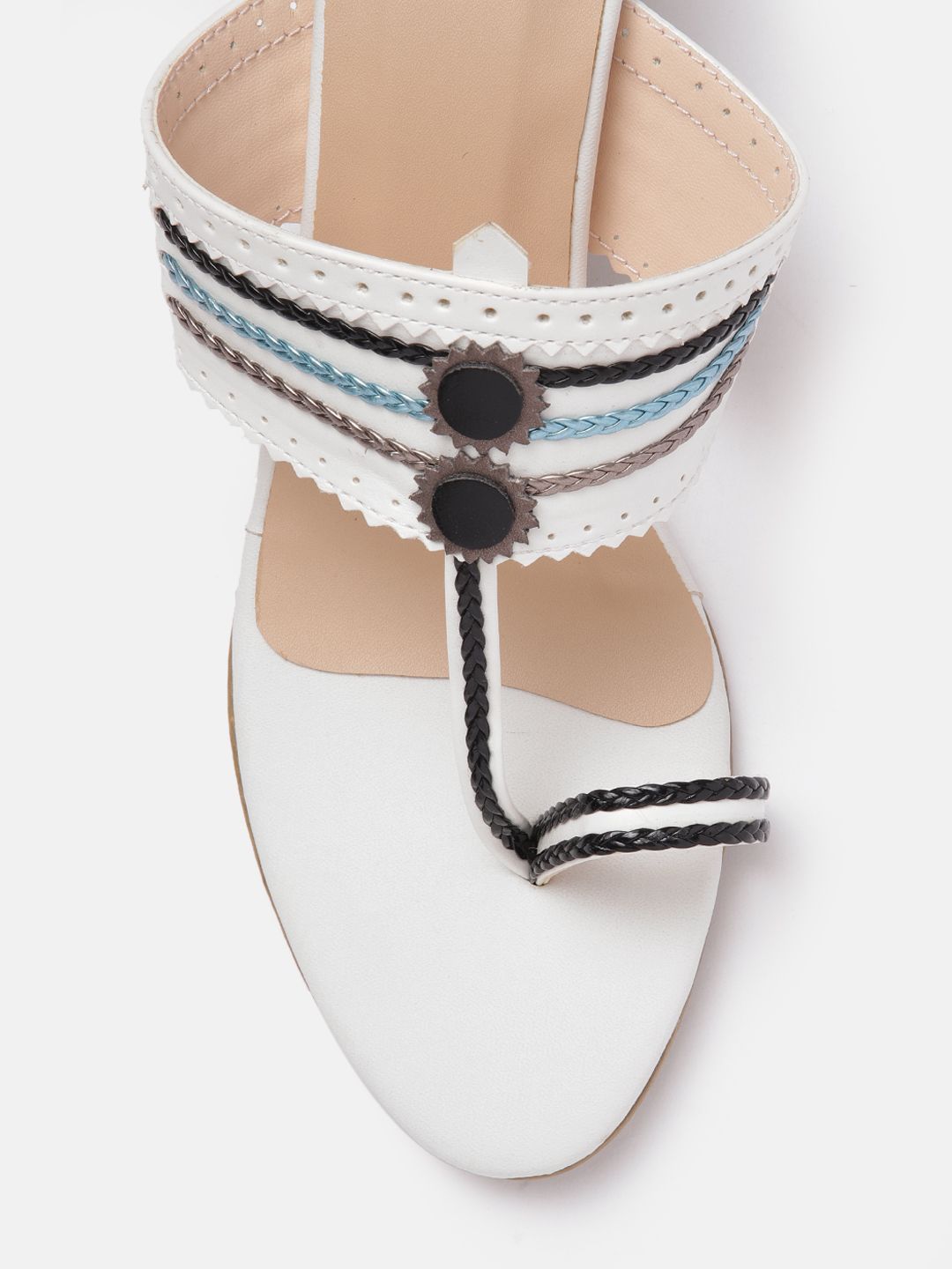 Anouk Woven Striped Ethnic Block Heels