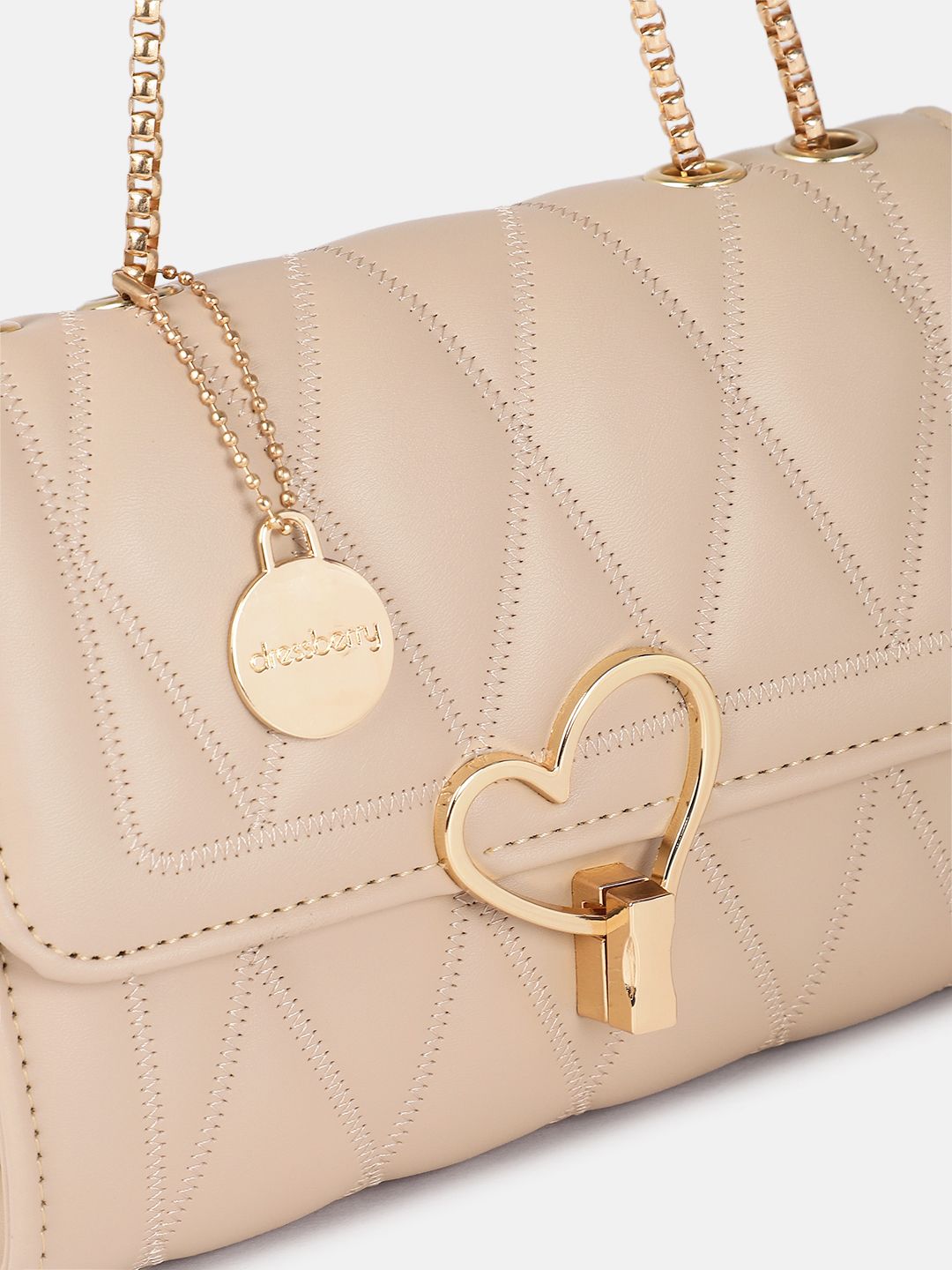 DressBerry Structured Quilted Shoulder Bag