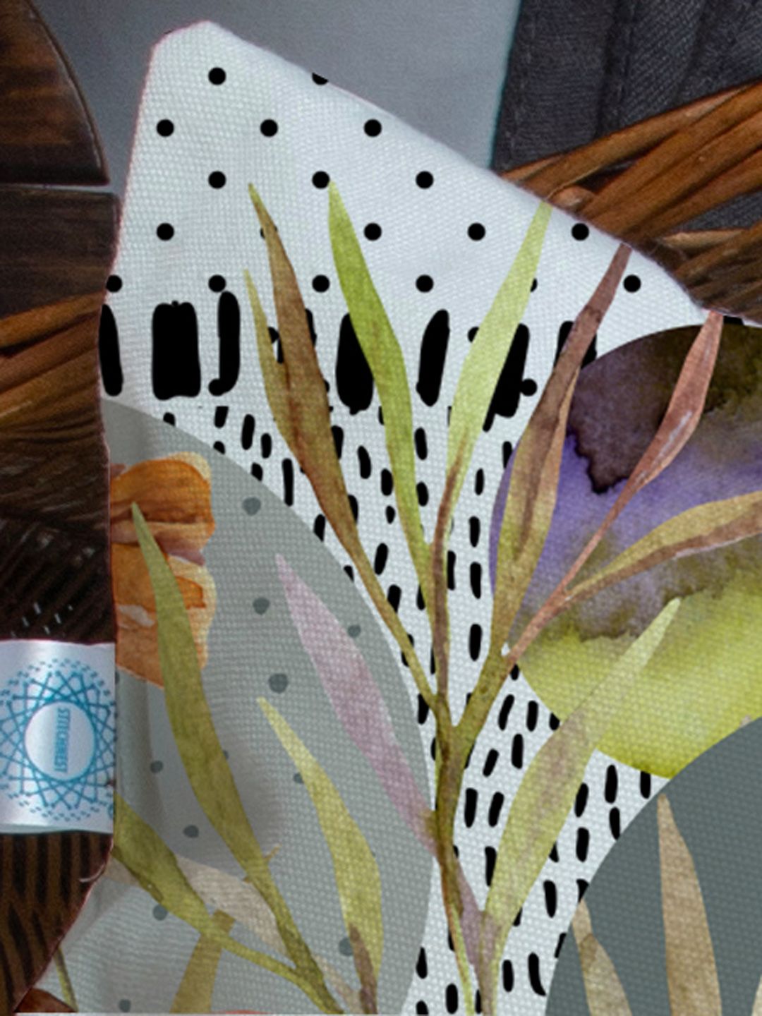 STITCHNEST Set Of 5 Yellow & Green Floral Square Cushion Covers