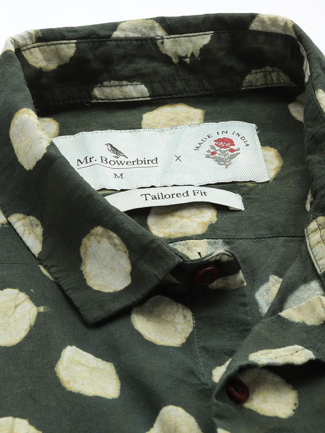 Mr Bowerbird Pure Cotton Bagru Hand Block Printed Printed Tailored Fit Casual Shirt