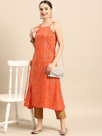 Anouk Ethnic Motifs Printed Shoulder Straps A-Line Kurta