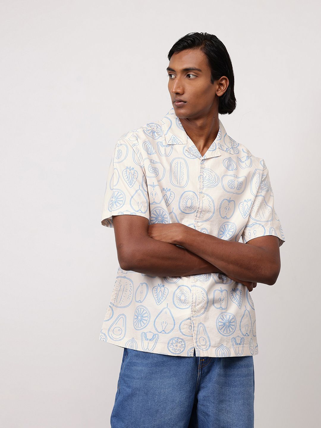 ether Men Comfort Fit Pure Cotton Printed Casual Shirt