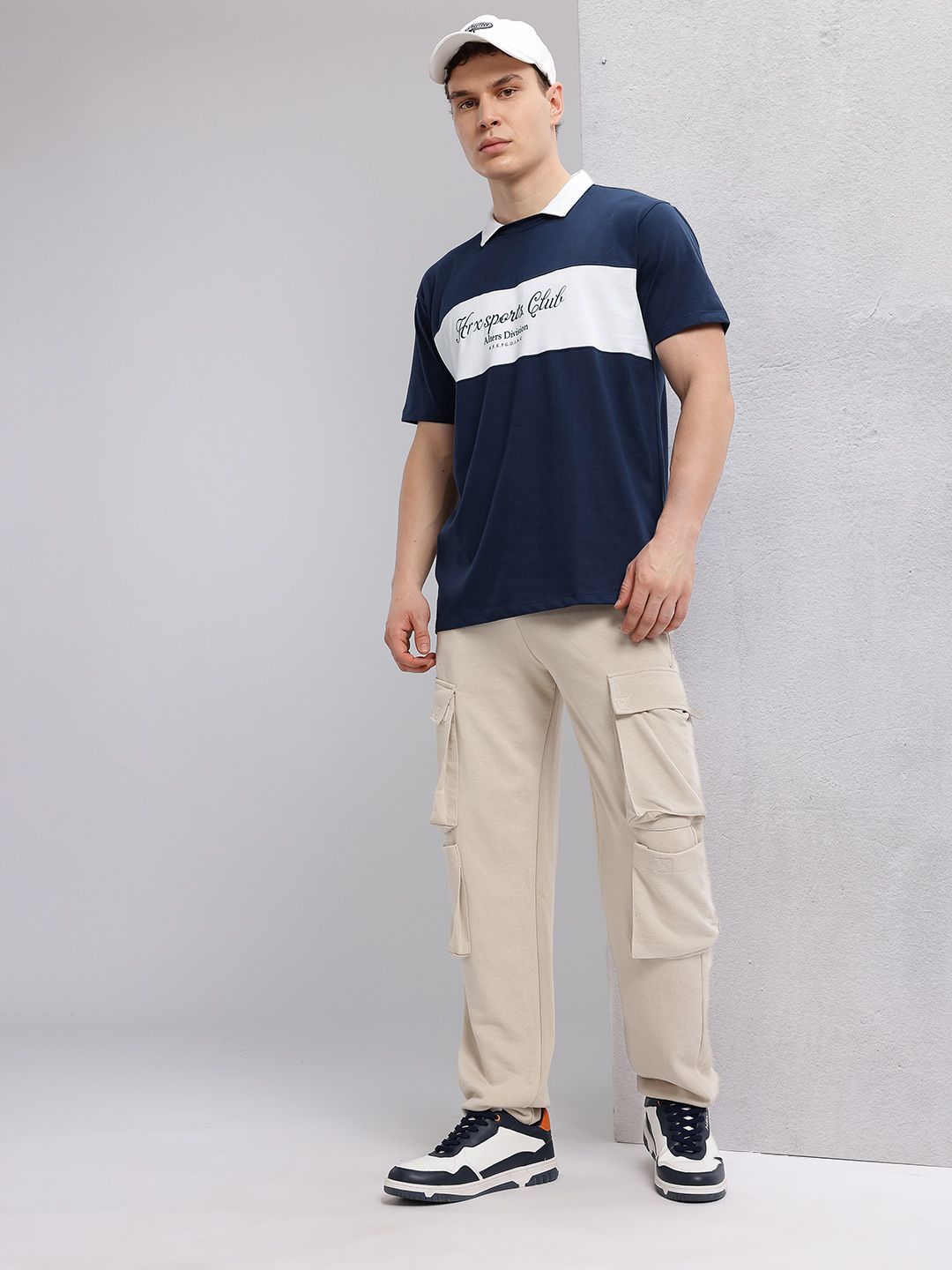 HRX by Hrithik Roshan Men Printed Striped Polo Collar T-shirt