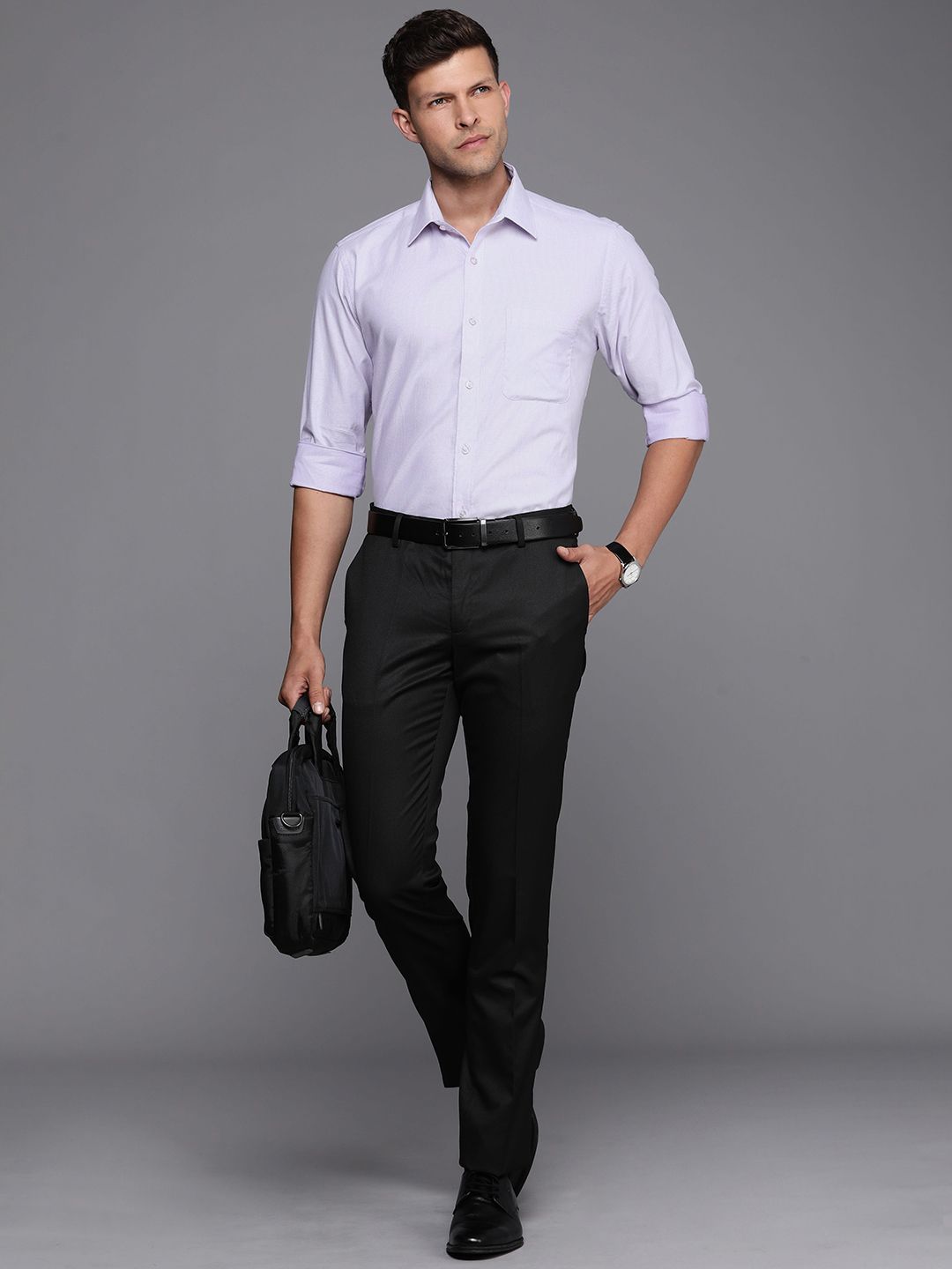 Raymond Self Design Slim Fit Pure Cotton Formal Shirt