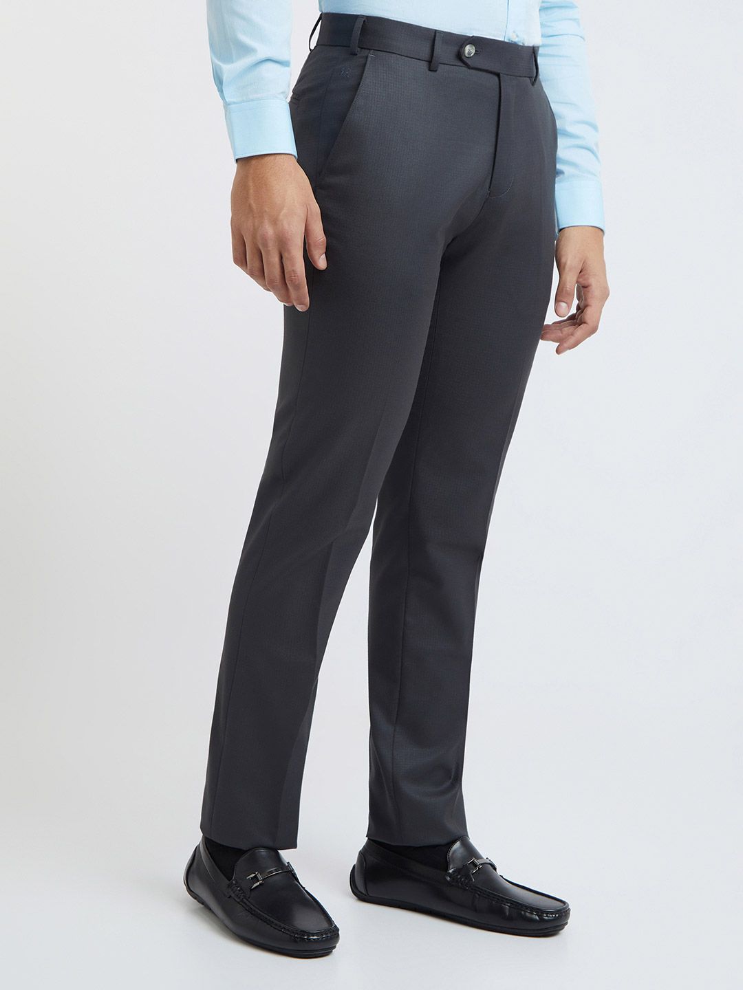 Raymond Men Checked Slim Fit Formal Trousers