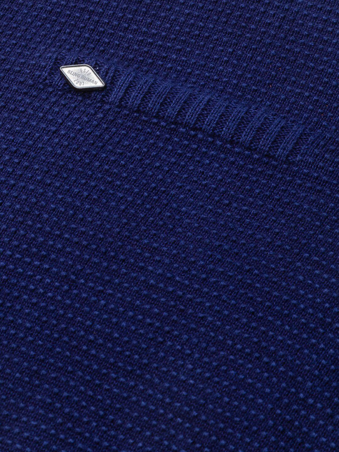 Being Human Men Navy Blue Pullover Sweatshirt