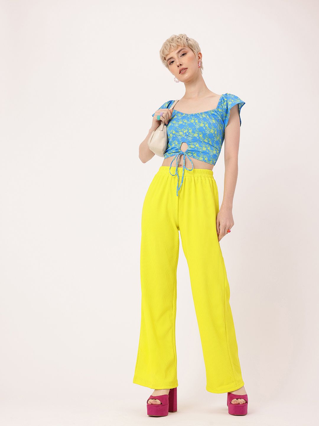 DressBerry Poolside Bloom Floral Tie-Up Crop Top