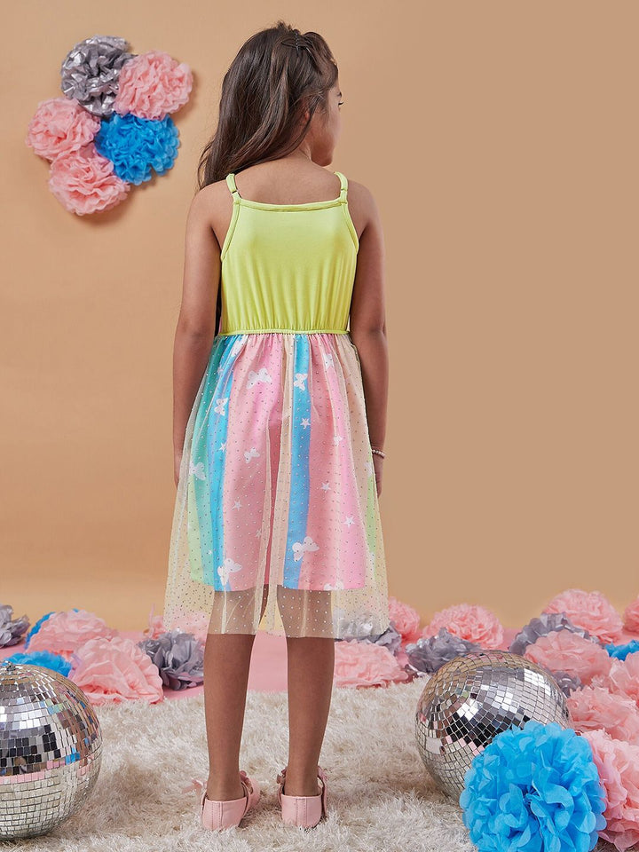 pspeaches Girls Embellished Net Fit & Flare Dress