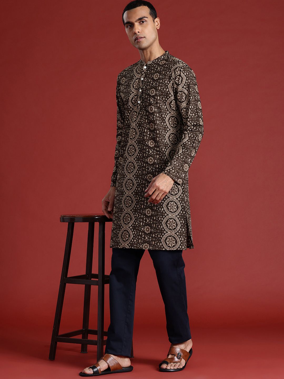 Anouk Men Ethnic Motifs Printed Pure Cotton Kurta