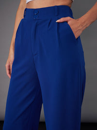 SASSAFRAS worklyf Royal Blue Front Button Blazer With Trousers