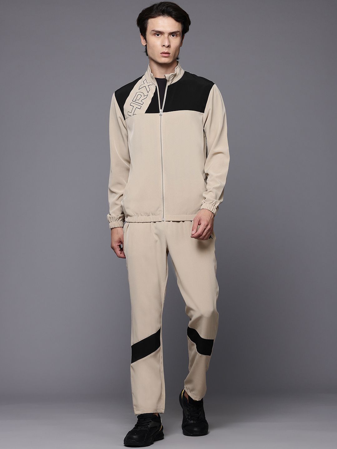 HRX by Hrithik Roshan Men Rapid-Dry Colourblocked Running Tracksuit