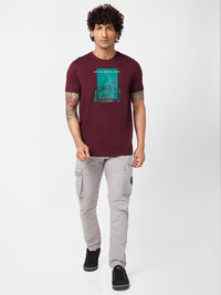 SPYKAR Graphic Printed Slim Fit Cotton T-Shirt