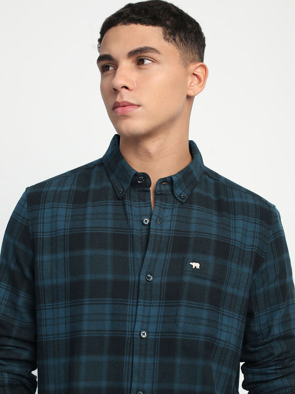 THE BEAR HOUSE Men Slim Fit Tartan Checks Opaque Checked Casual Shirt