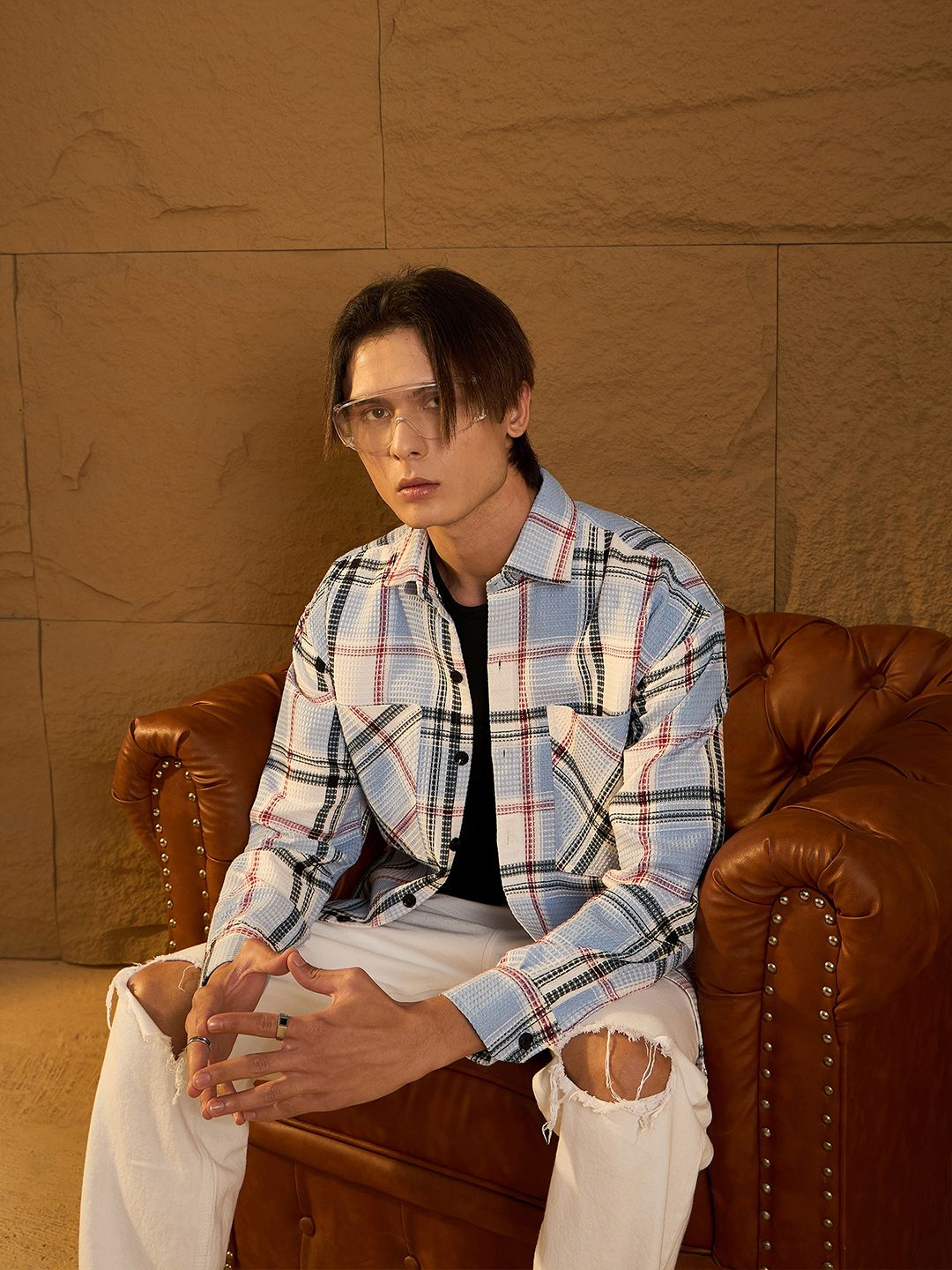 Dennison Men Double Pocket Drop Bahu Kapas Berlebihan