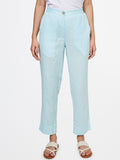 Global Desi Women Blue Straight Fit Parallel Trousers