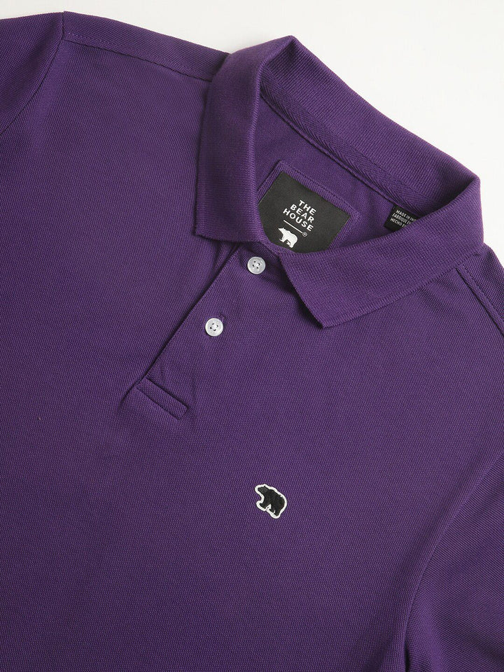 THE BEAR HOUSE Polo Collar Pure Cotton Slim Fit T-shirt