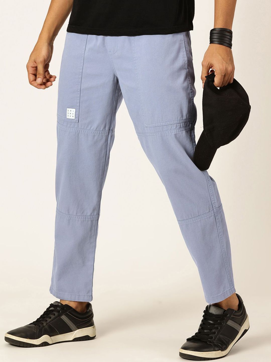 Thomas Scott Men Relaxed Loose Fit Mid-Rise Pure Cotton Easy Wash Trousers