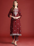 Anouk Women Tyohar Collection Ethnic Motifs Printed Kurta with Trousers
