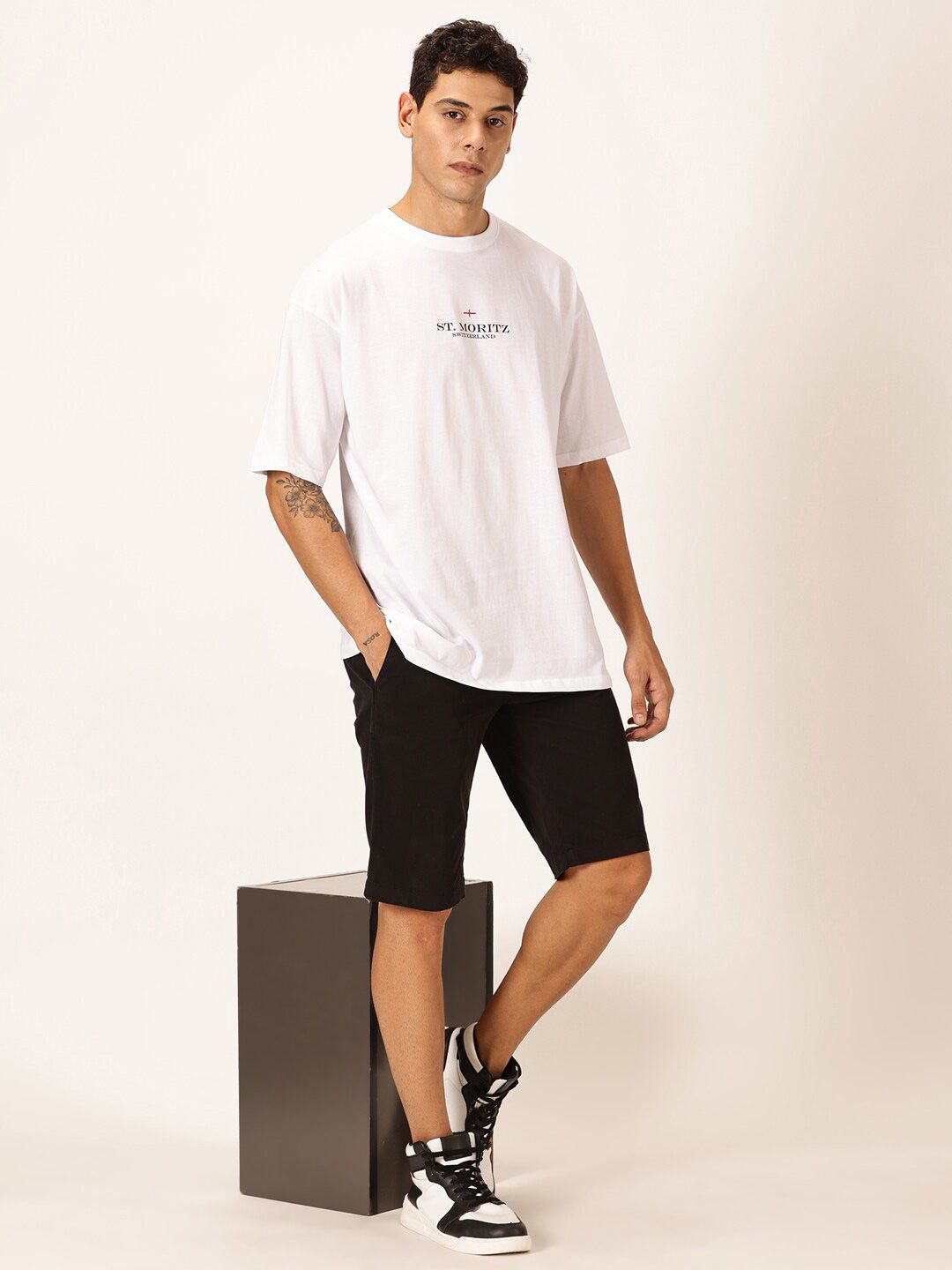 Thomas Scott Round Neck Typography Cotton Oversized T-shirt