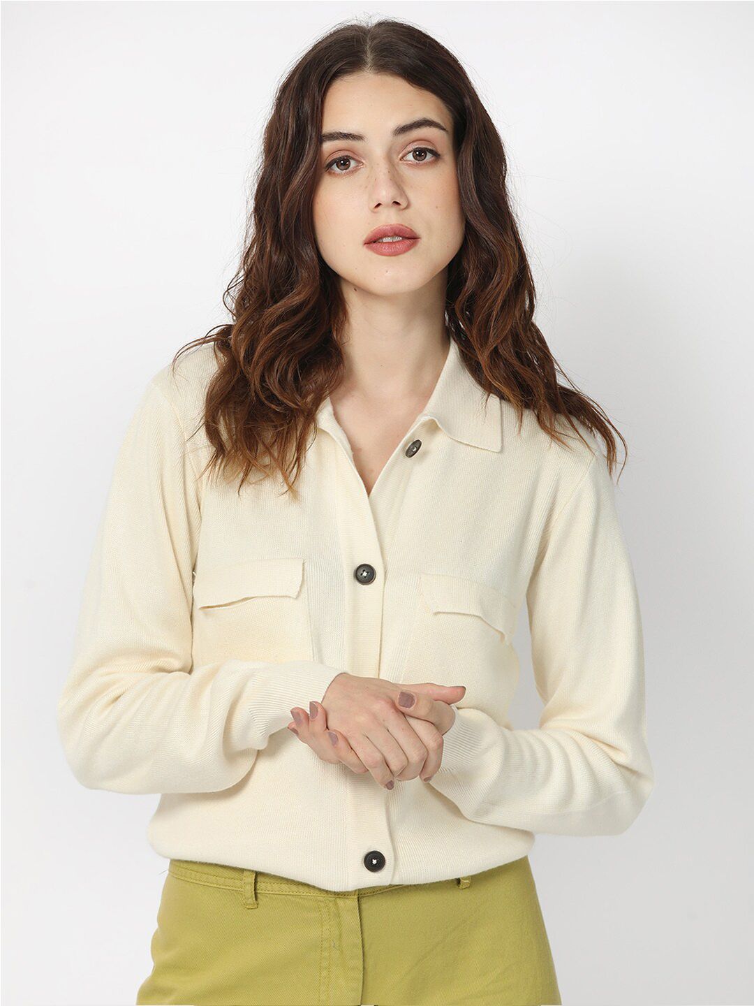 RAREISM Regular Fit Spread Collar Long Sleeve Pocket Shacket