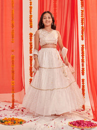 pspeaches Girls Printed Ready to Wear Lehenga Choli