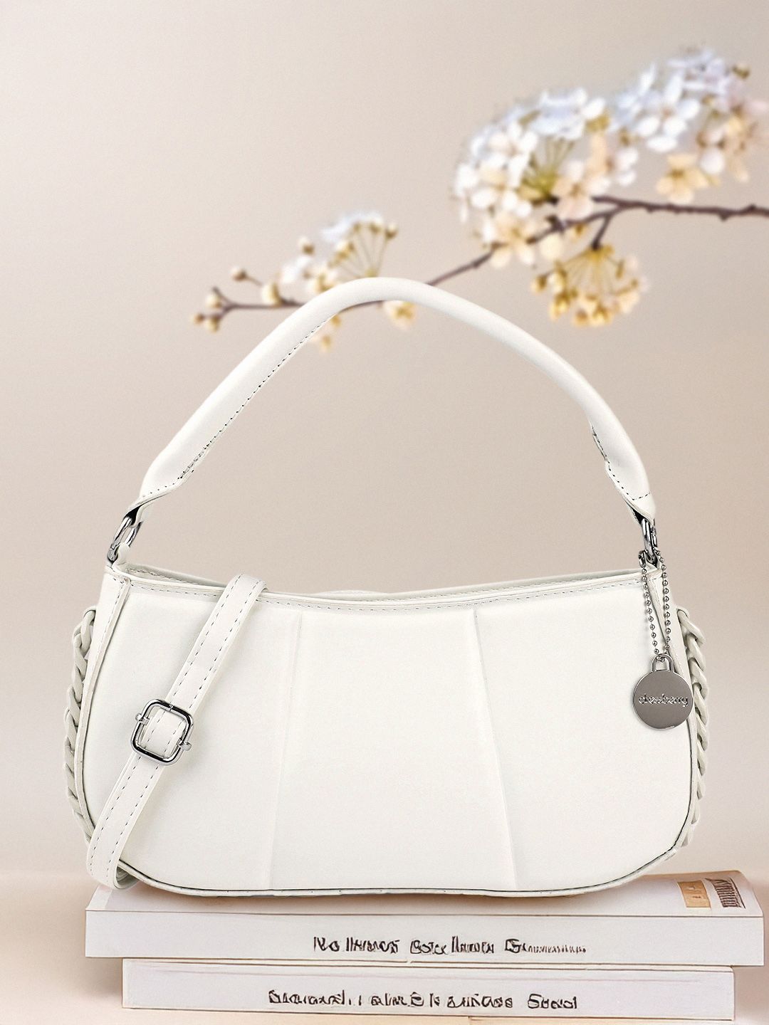 DressBerry Self Striped Structured Handheld Bag