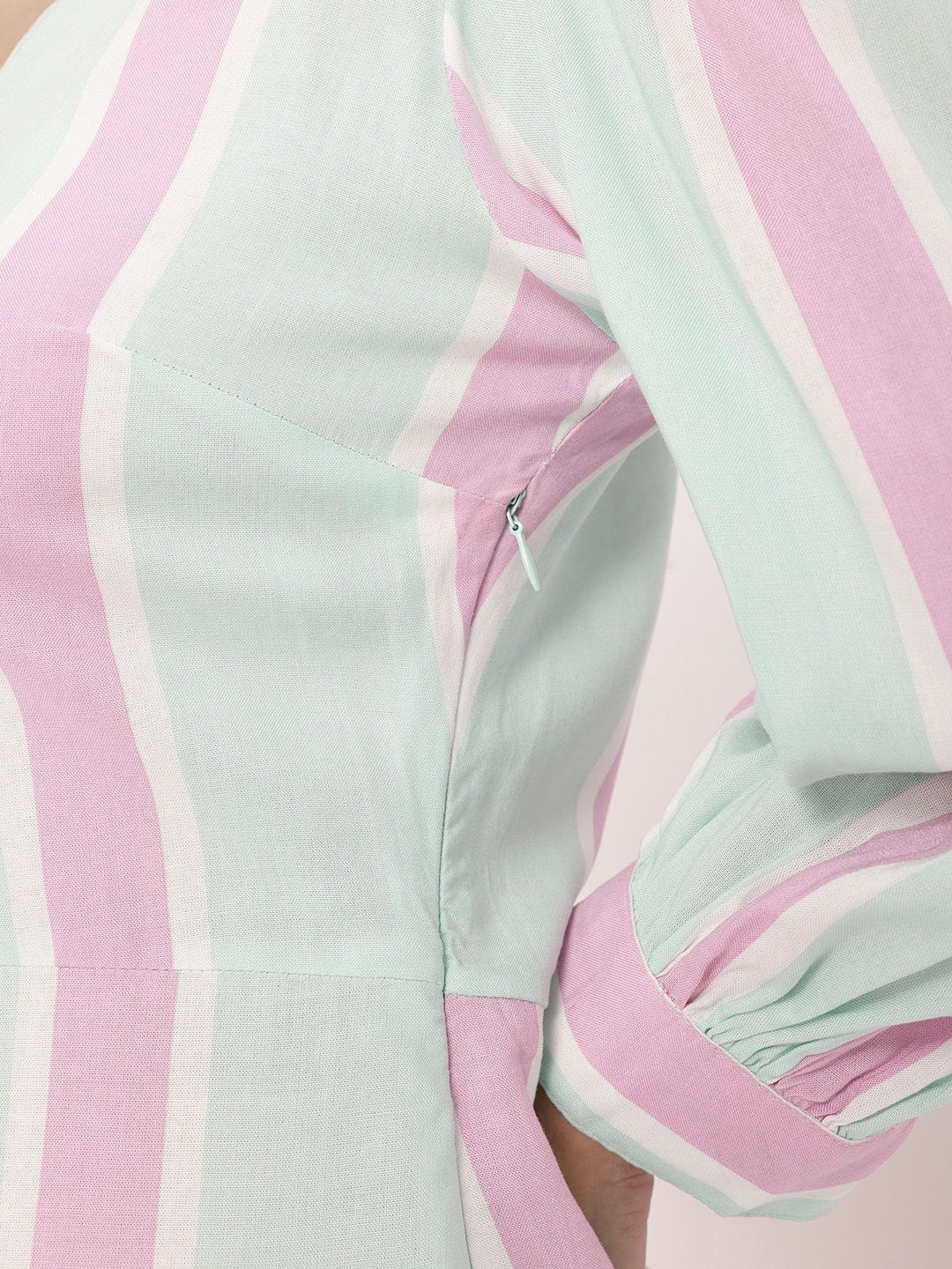 DressBerry Modern Muse Lace-Ups Striped Sheath Mini Dress