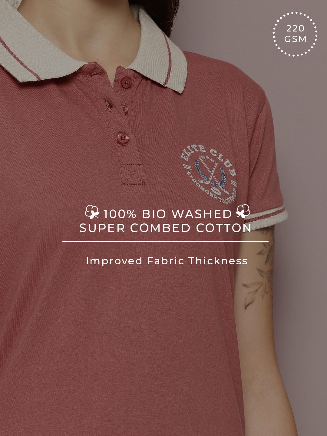 DILLINGER Women's Regular Fit Badge Embroidery Polo Tshirt