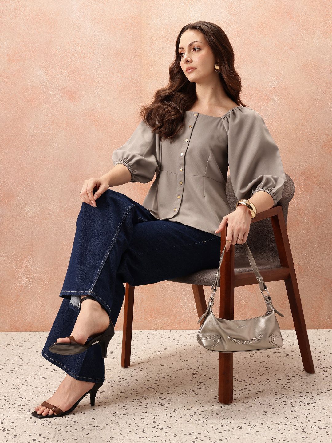 all about you Square Neck Puff Sleeve Top