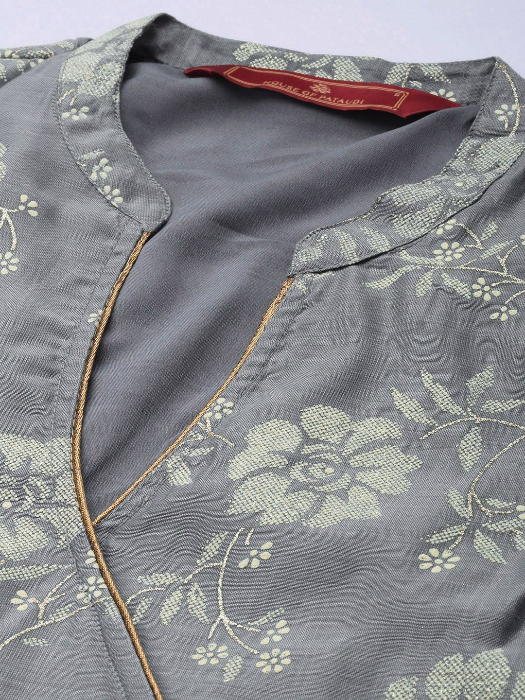 House of Pataudi Floral Printed A-Line Angrakha Jashn Kurta