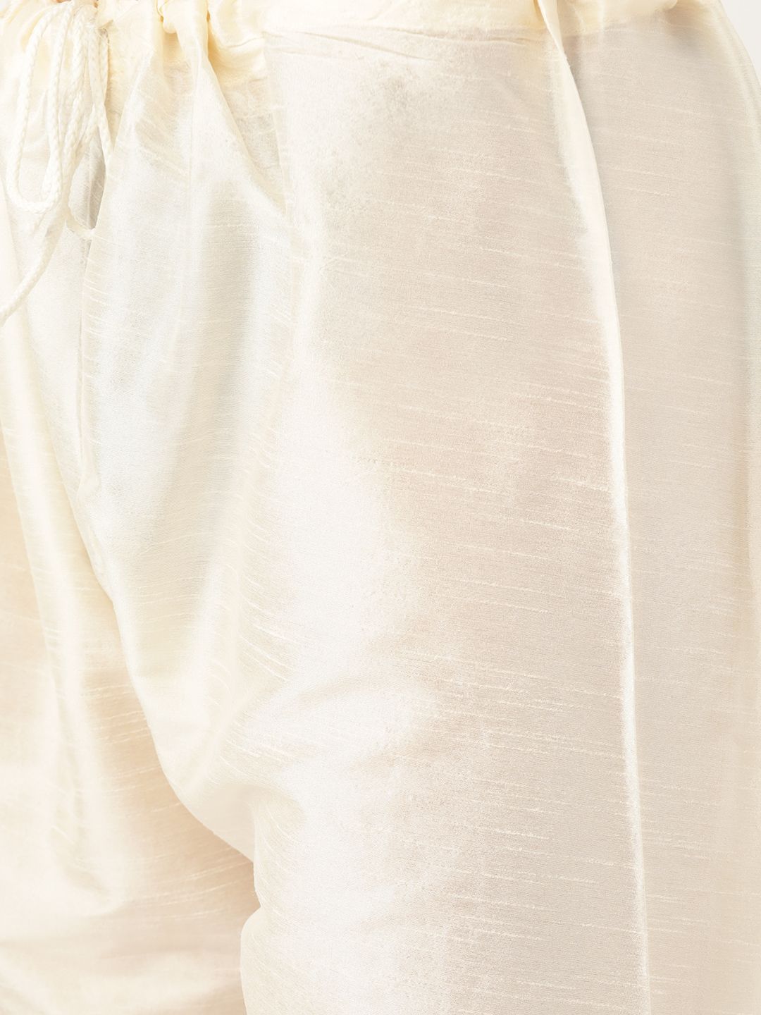 SOJANYA Men Off-White & Red Solid Kurta Set with Nehru Jacket