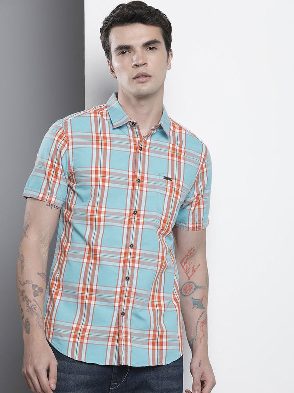 The Indian Garage Co Slim Fit Opaque Checked Casual Shirt