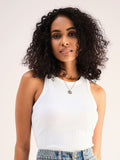 SASSAFRAS BASICS Ribbed Cotton Fitted Top