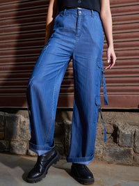 SASSAFRAS Women Bootcut High-Rise Pure Cotton Jeans