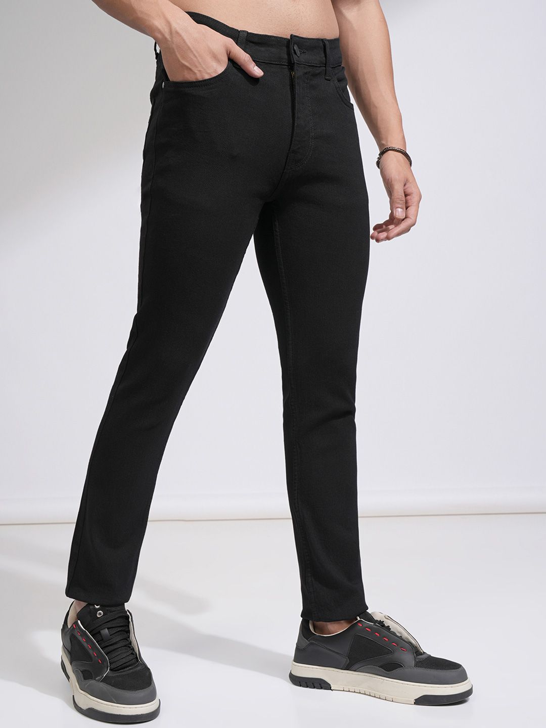 HIGHLANDER Men Black Skinny Fit Stretchable Jeans