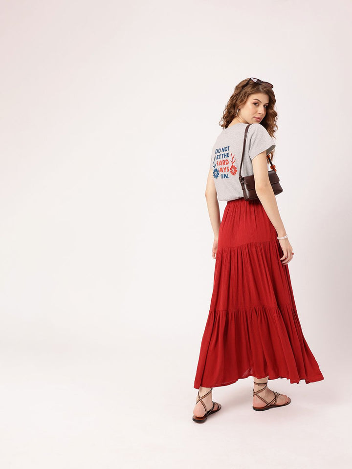 DressBerry Grunge Rise Above The Hard Days Printed T-shirt