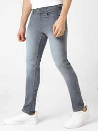Urbano Fashion Men Grey Slim Fit Light Fade Stretchable Jeans