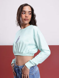 DressBerry Printed Cropped Sweatshirt