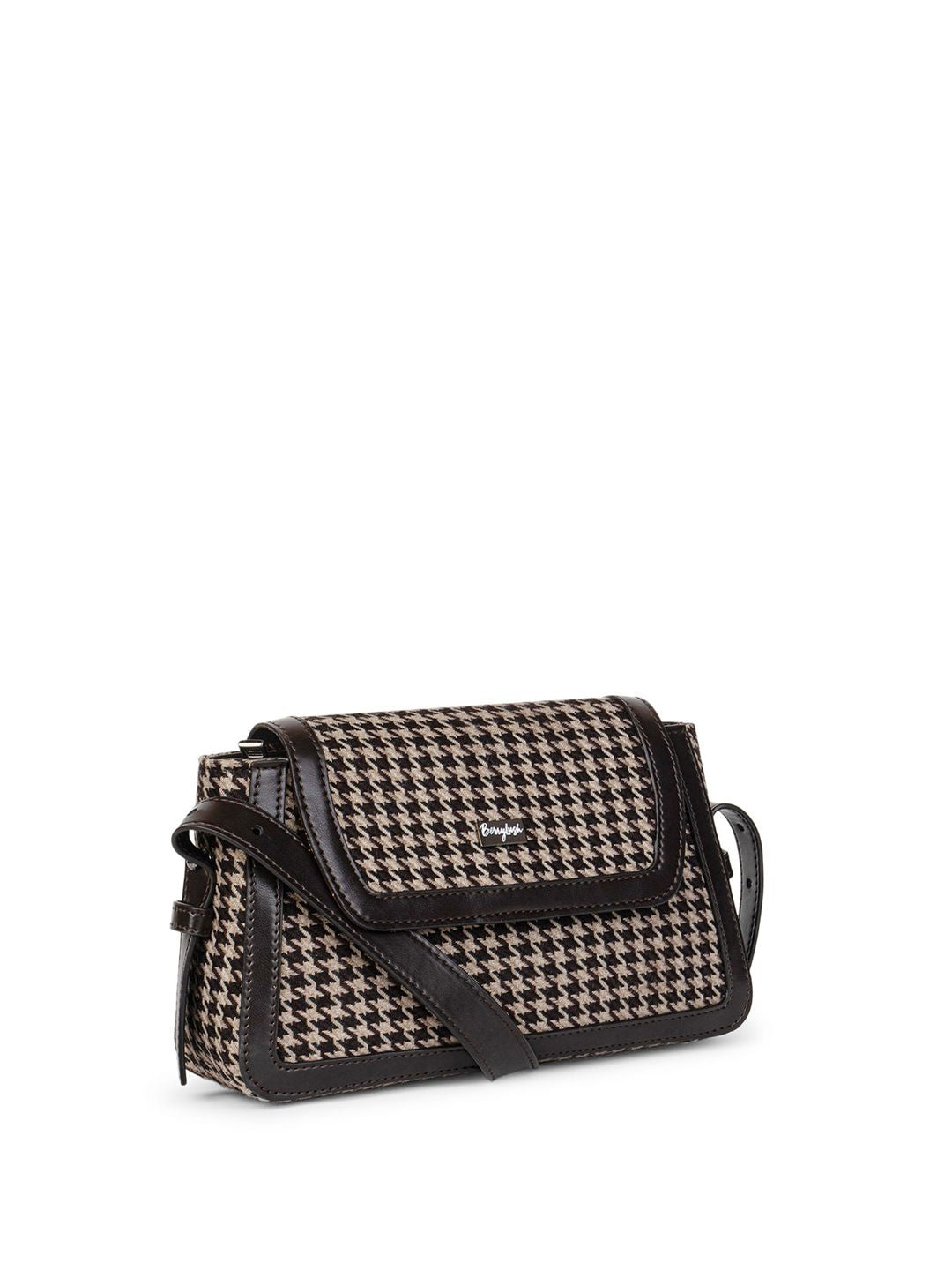 Berrylush Checked Structured Cotton Sling Bag