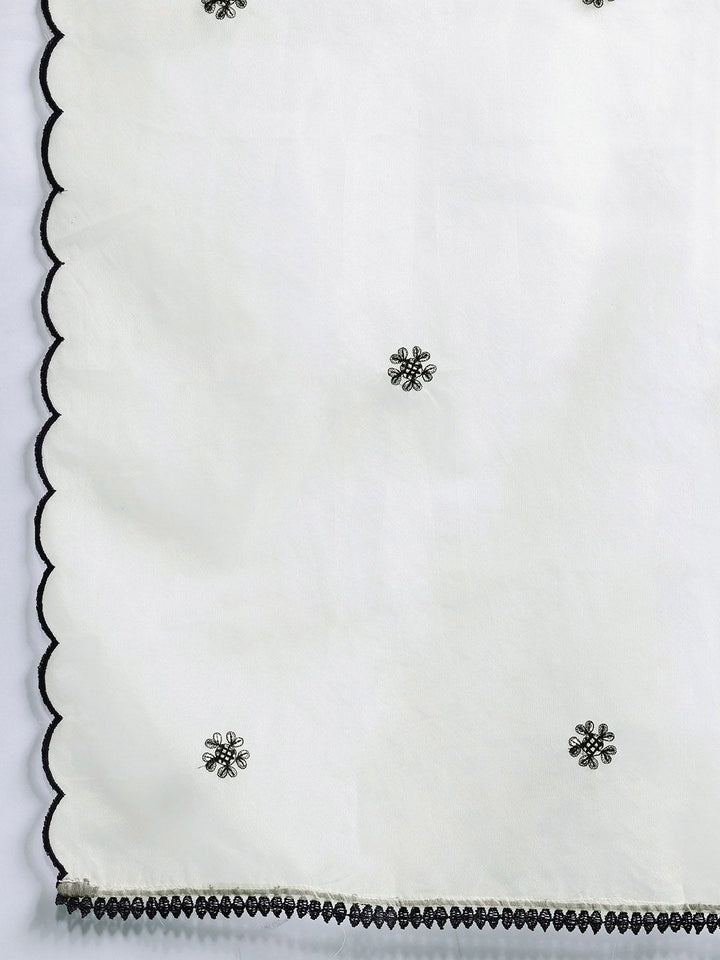 Indo Era Ethnic Motifs Embroidered Zari Kurta With Trousers & Dupatta