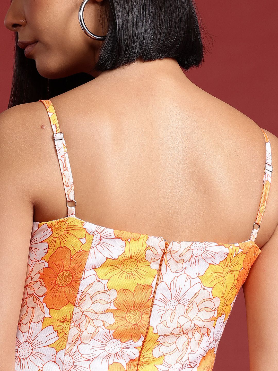 all about you Floral Print Drop-Waist Midi Dress