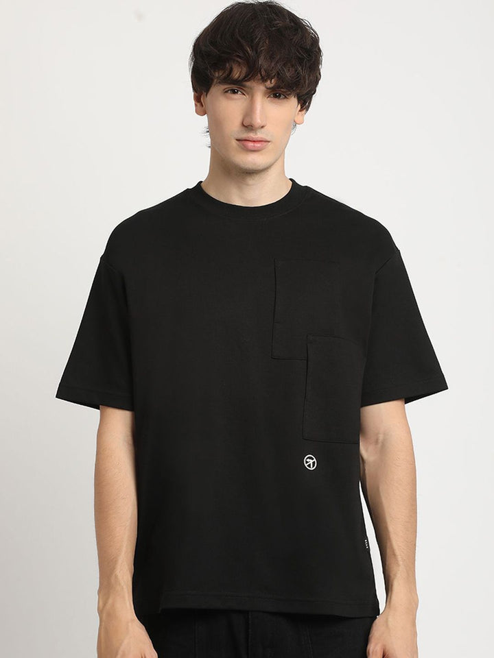 THE BEAR HOUSE Oversized Applique Design Crew Neck T-shirt