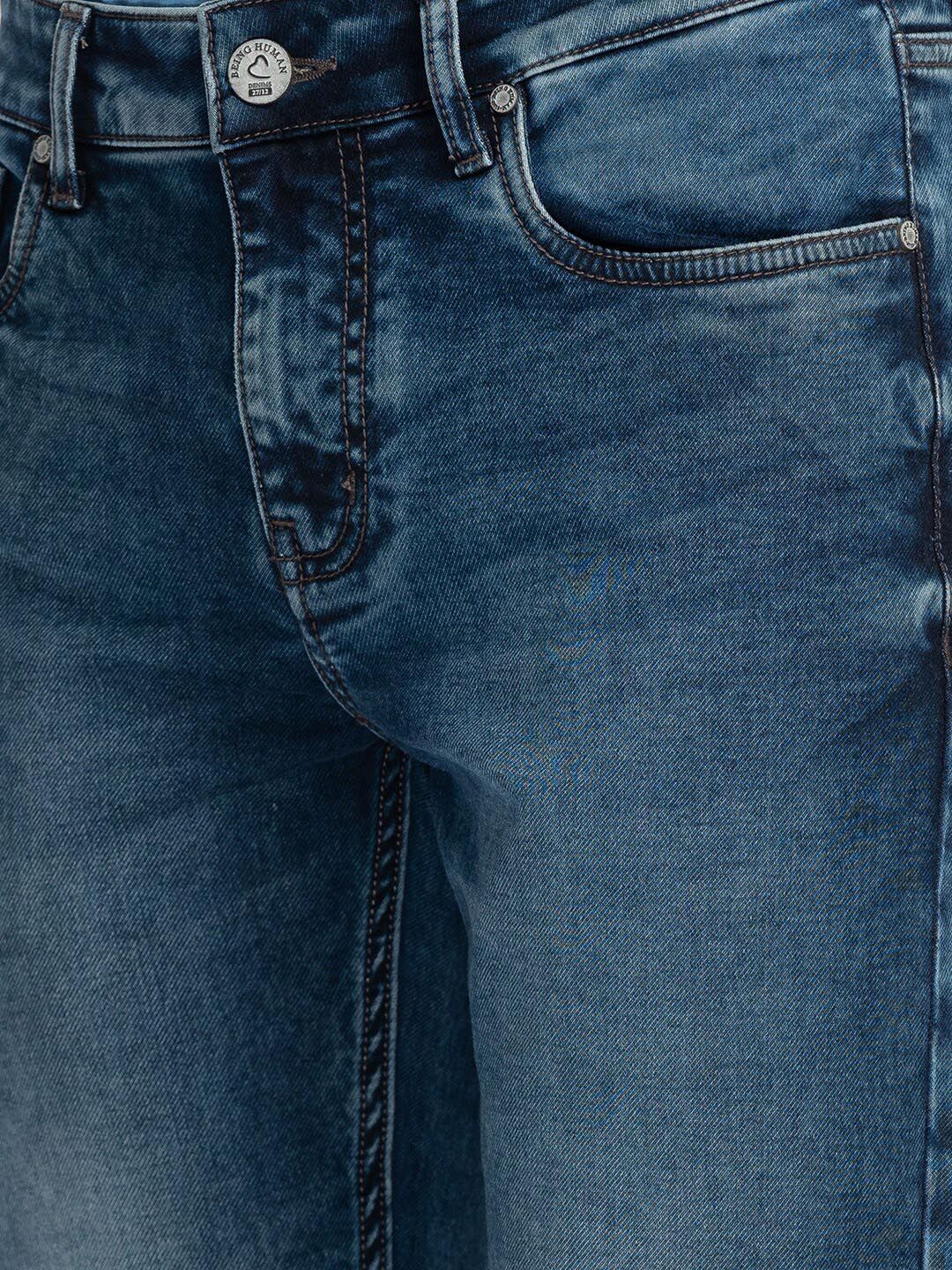 Being Human Men Mid-Rise Light Fade Clean Look Jeans