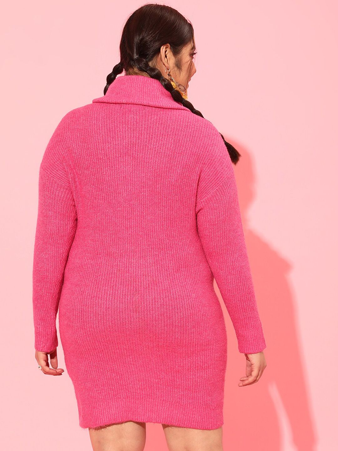 CURVY STREET Fuchsia Plus Size Sweater Dress