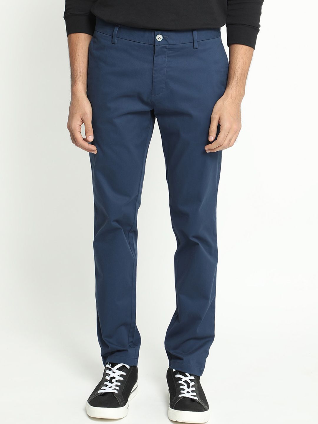 RARE RABBIT Men Pesto Mid Rise Slim Fit Cotton Trouser