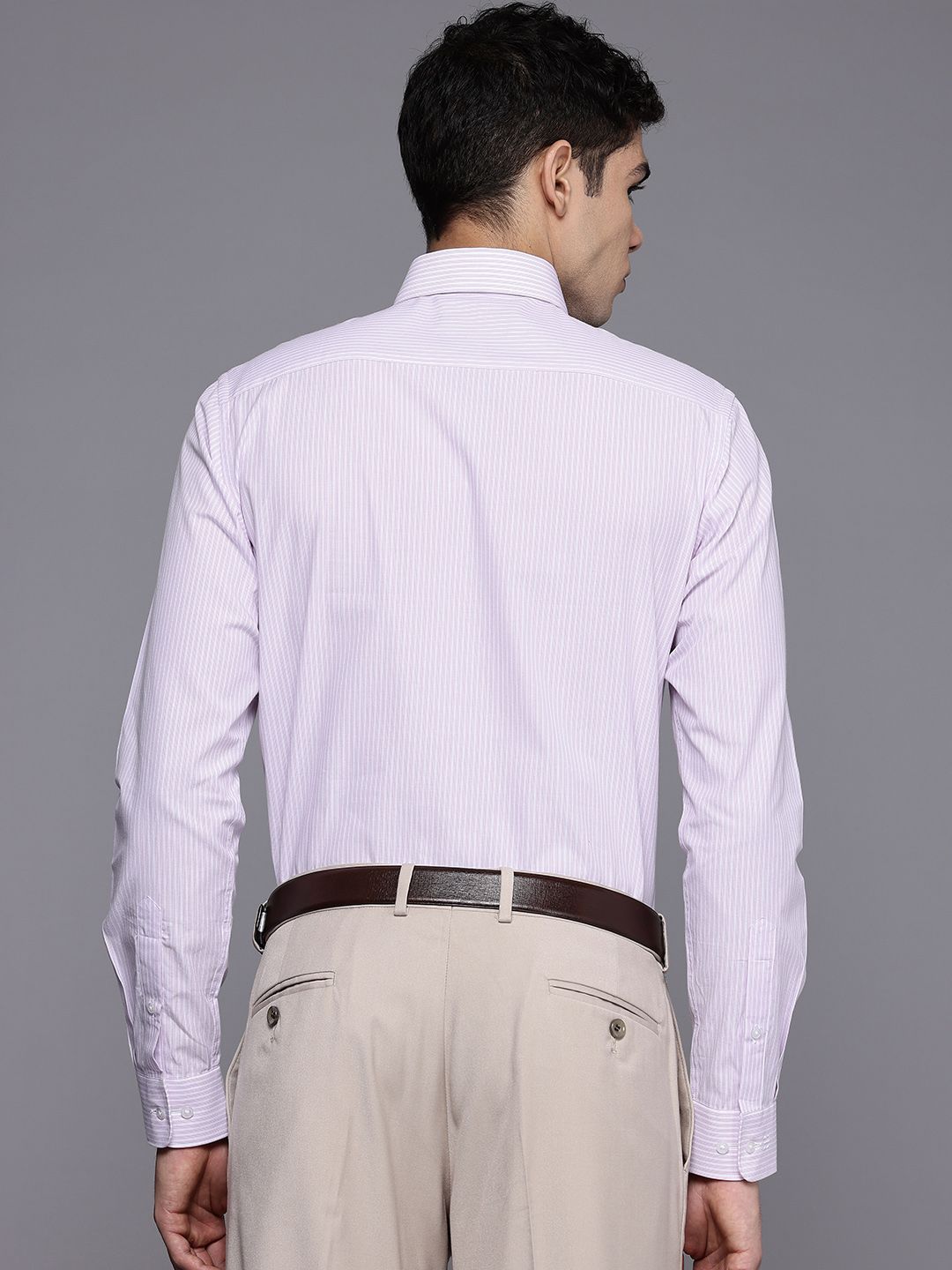 Raymond Pure Cotton Slim Fit Vertical Striped Formal Shirt