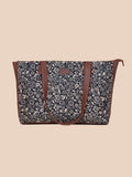 ZOUK Floral Printed Jute Structured Tote Bag