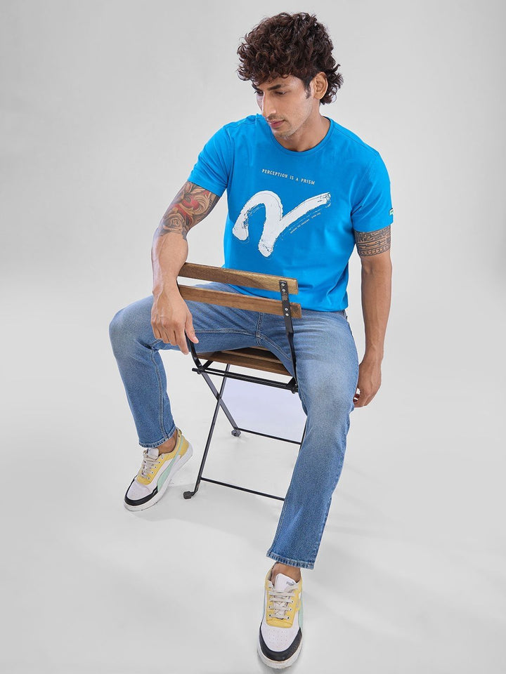 SPYKAR Men Typography Printed Slim Fit Round Neck T-shirt